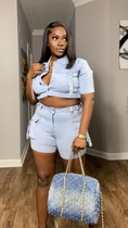 Load image into Gallery viewer, Toni Denim Shorts Set