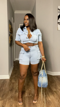Load image into Gallery viewer, Toni Denim Shorts Set